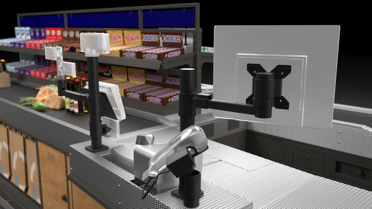 PayPost payment mounting solution on a retail counter